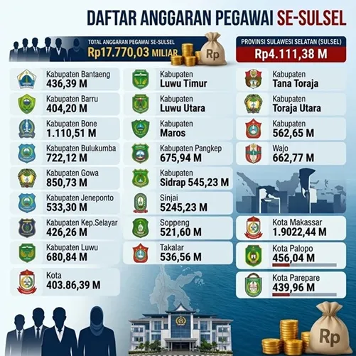 Rp17,77 Triliun Anggaran Pegawai Sulsel, Kemana Arah Payroll ASN?